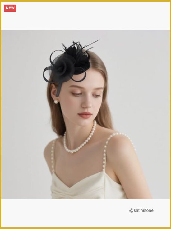 8 Pcs Fascinator Hats with Feathers for Women, Derby Tea Party Hat, Headband & main image 4